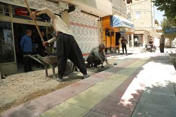 سنگ فرش خیابان شمس جوی آباد خمینی شهر