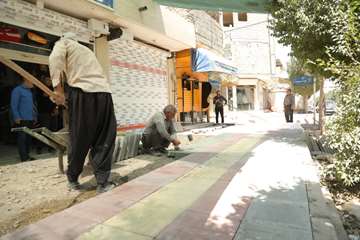 سنگ فرش خیابان شمس جوی آباد خمینی شهر