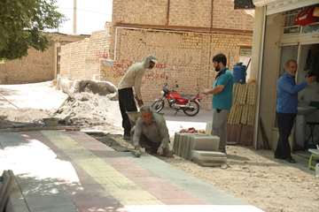 سنگ فرش خیابان شمس جوی آباد خمینی شهر