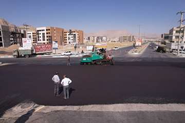 آسفالت چهارراه کارمند شهداری خمینی شهر