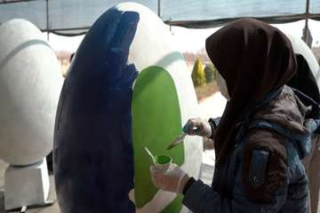 تخم مرغ های نوروزی امسال خمینی شهر چه شکلی رنگ شدند؟! 